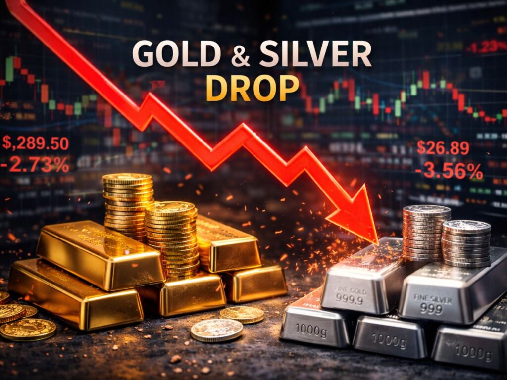 gold silver down